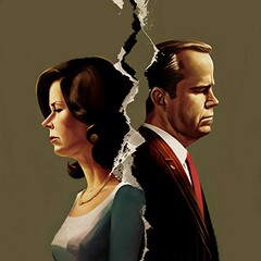 Relationship Divorce Breakup Heartbreak | Created Using Midjourney and Photoshop