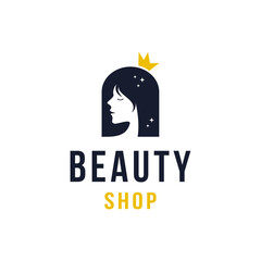 Beauty shop logo design vector illustration