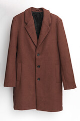 Brown Woolen coat isolated on white background