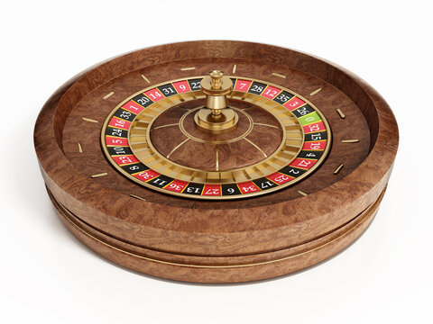 Roulette wheel isolated on white background. 3D illustration