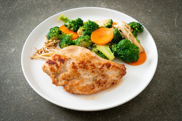 grilled chicken steak with vegetable