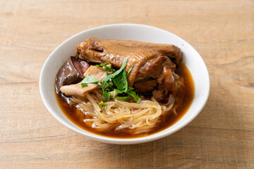 Braised duck noodles with brown soup