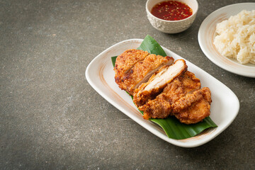 fried chicken with sticky rice