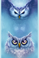 poster vivid colors divine proportion owl
