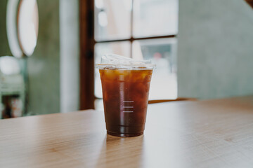 iced americano coffee or long black coffee