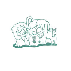 coloring book with animals