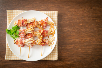 Bacon Wrapped Golden Needle Mushroom