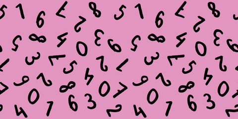 template with the image of keyboard symbols. a set of numbers. Surface template. pastel purple background. Banner for insertion into site.