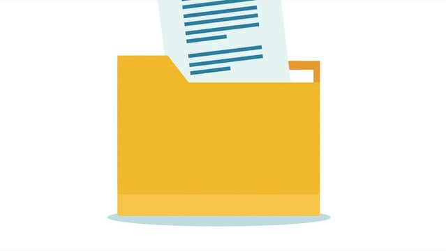 folder with files documents animation
