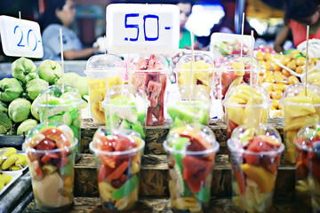 fresh berries and fruits breakfast in the cafe
