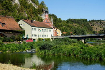 Fototapeta na wymiar Blick auf den Ort Kallmünz in der Oberpfalz