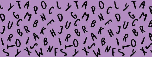 template with the image of keyboard symbols. set of letters. Surface template. pastel violet purple red background. Banner for insertion into site.