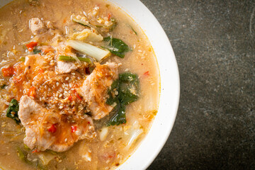 Sukiyaki Soup with Pork in Thai Style