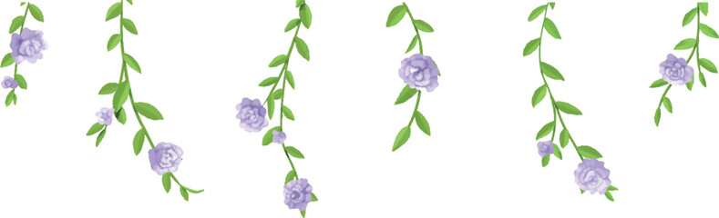 水彩風　紫のバラのヘッダーイラスト　16：9