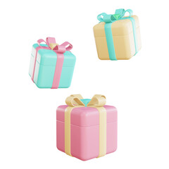 Isolated 3d rendering object of gift with transparent background. PNG file