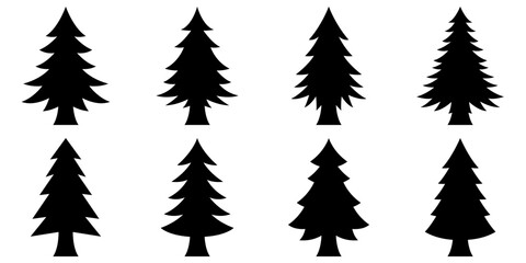 Obraz premium Set of Christmas Tree in flat style isolated