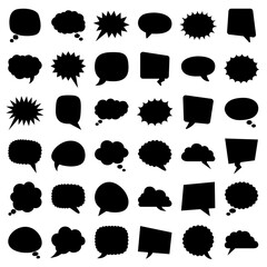 Set of speech bubbles in flat style isolated
