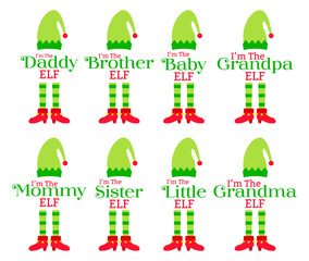 Set of Christmas Elf Family