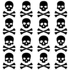 Set of Skull and Crossbones isolated on white background