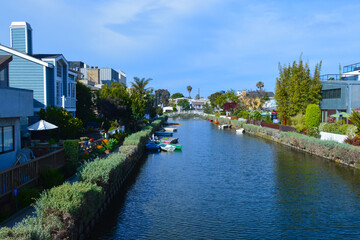 Fototapeta na wymiar Venice Canals Historic District, Los Angeles, California