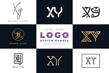 Initial letters XY Logo Design Bundle