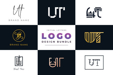 Initial letters UT Logo Design Bundle