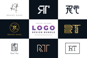Initial letters RT Logo Design Bundle