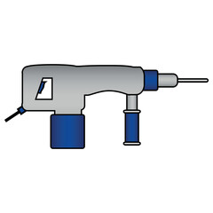 Hammer drill icon on white.