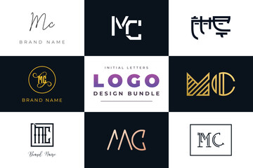 Initial letters MC Logo Design Bundle