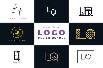 Initial letters LQ Logo Design Bundle