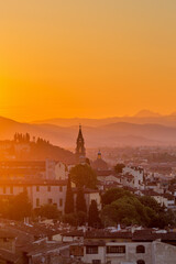 Obraz premium Skyline view at Florence in sunset