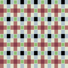 Japanese Funny Checkered Vector Seamless Pattern