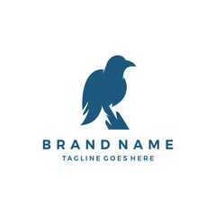 Raven logo design vecto template