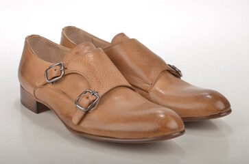 brown leather boots isolated