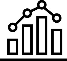 Business graph or Chart diagram, Linear icon.