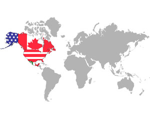 アメリカ大陸の地図