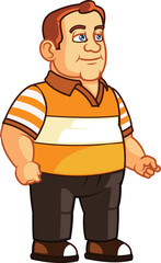 Chubby Man Cartoon Mascot