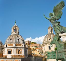 Architectural fragment in Piazza Venezia in Rome