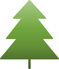 Obraz premium Green gradient pine tree or Green Christmas tree icon.