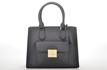 Black bag isolated on white background.