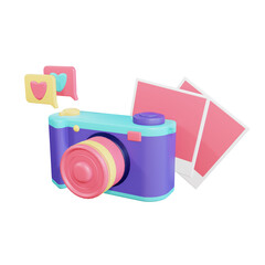 3d render of a camera with transparent background. PNG file