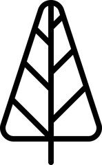 Black pine tree or Christmas tree linear icon.