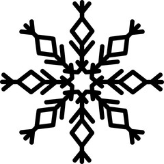 Black abstract snowflake shape.