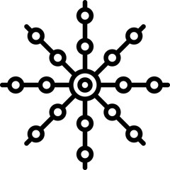 Black abstract snowflake shape.