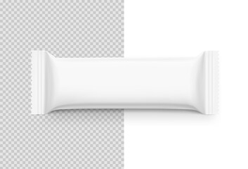 Blank snack bar packaging mockup. Vector illustration isolated on white background. It can be used in the adv, promo, package, etc. EPS10.	