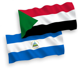 Flags of Nicaragua and Sudan on a white background
