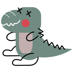 Cute Dinosaur Hand Drawn Childish Vector