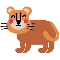 Cute Leopard hand Drawn Childish Vector