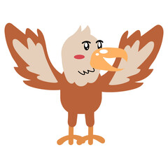 Eagle bird hand Drawn Childish Vector