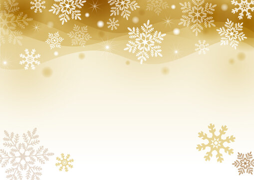 雪、snow、雪の結晶、クリスマス、冬、氷、ゴールド、金、キラキラ、クリスタル、景色、壁紙